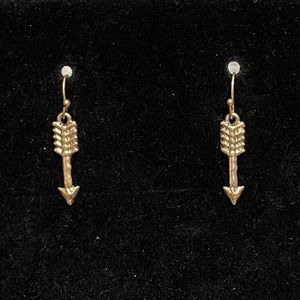 Gold Plated Shooting Arrow Dangle Earrings